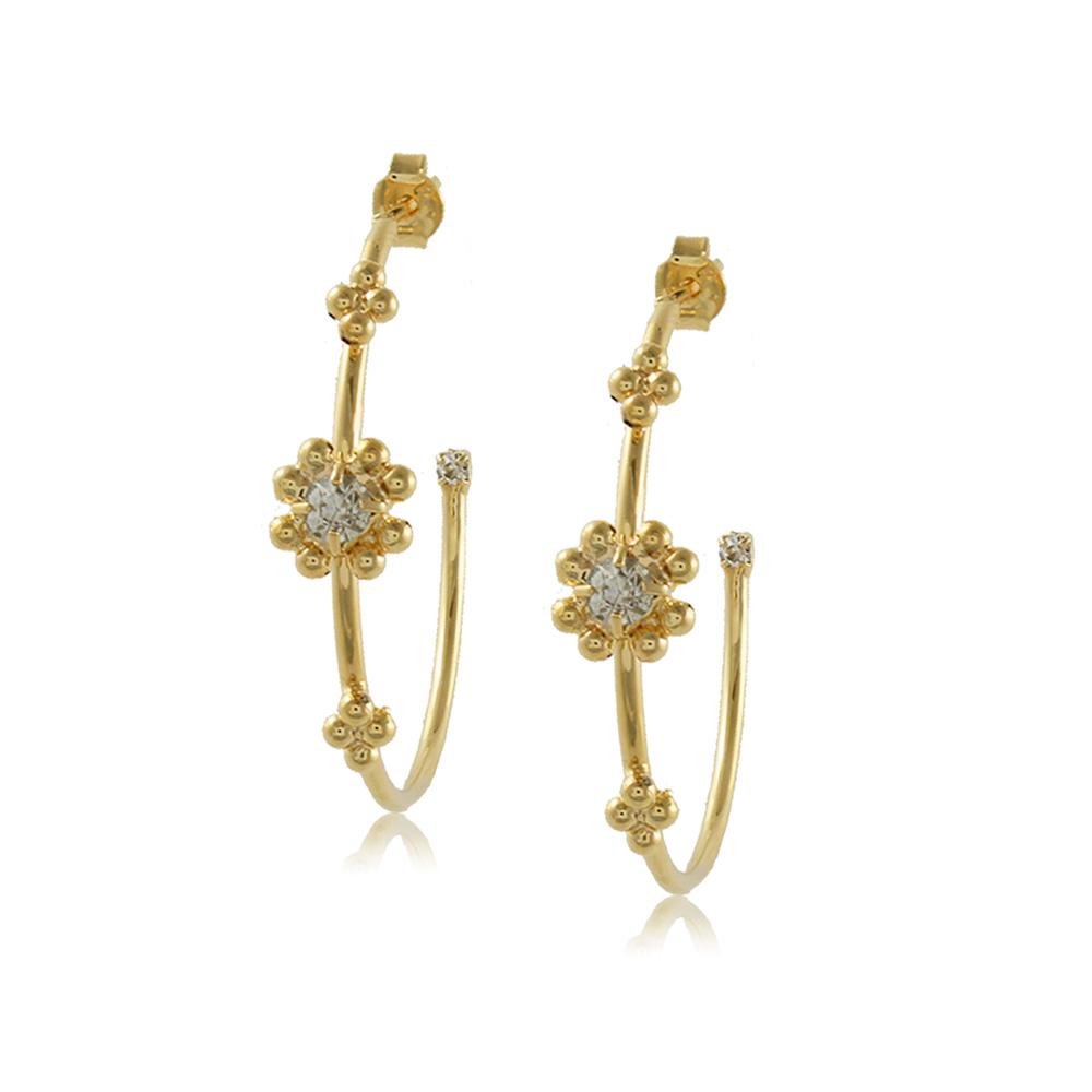 10201R 18K Gold Layered Hoop Earring