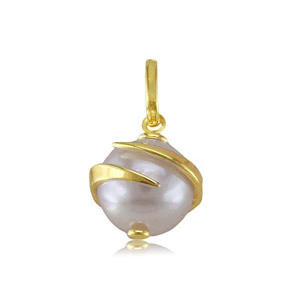 27241 18K Gold Layered Pearl Pendant