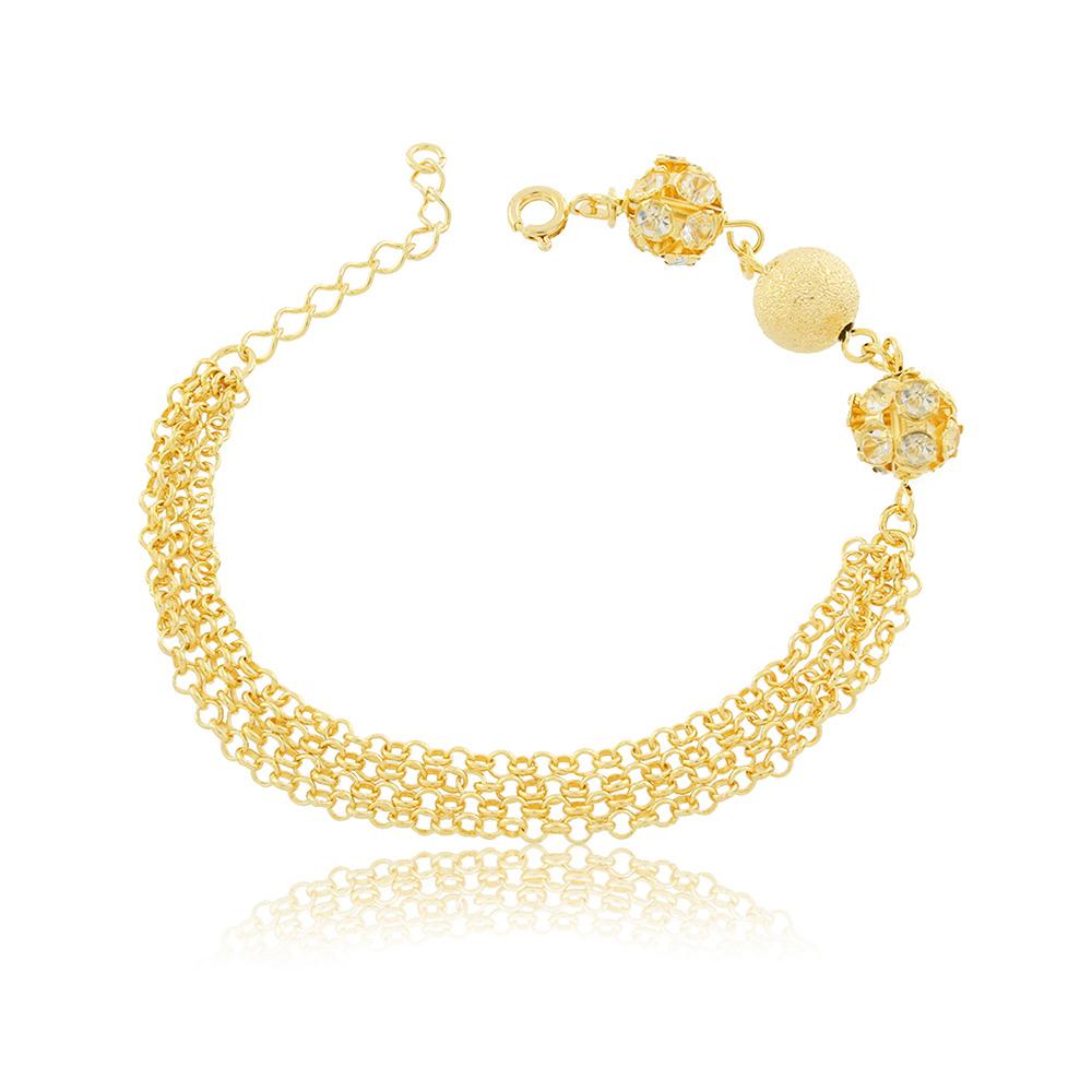 86074 18K Gold Layered Bracelet 18cm/7in