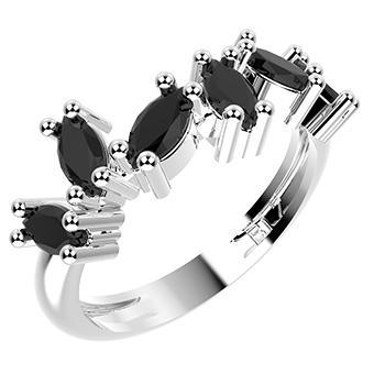 Tarnish Resistant, Nickel free and Hypoallergenic for Sensitive skin, Black CZ 6