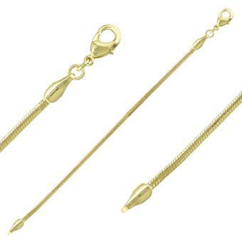 Tarnish Resistant, Nickel free and Hypoallergenic for Sensitive skin, Apparel and Accessories, Jewelry, Necklaces Round Snake Chain Necklace Finished in 18K Yellow Gold Women Jewelry 40831