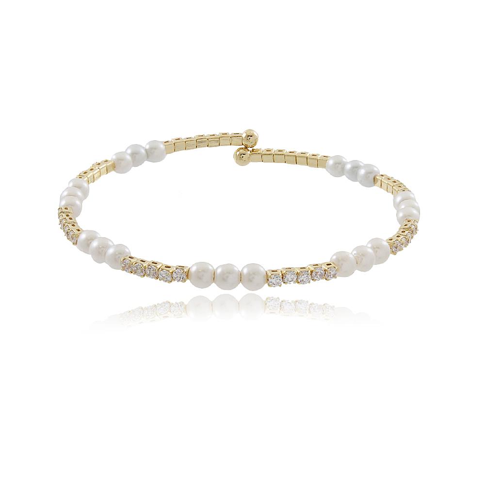 Tarnish Resistant, Nickel free and Hypoallergenic for Sensitive skin, Apparel and Accessories, Jewelry, Bracelets Bracelet Finished in 18K Yellow Gold Women Jewelry 86027
