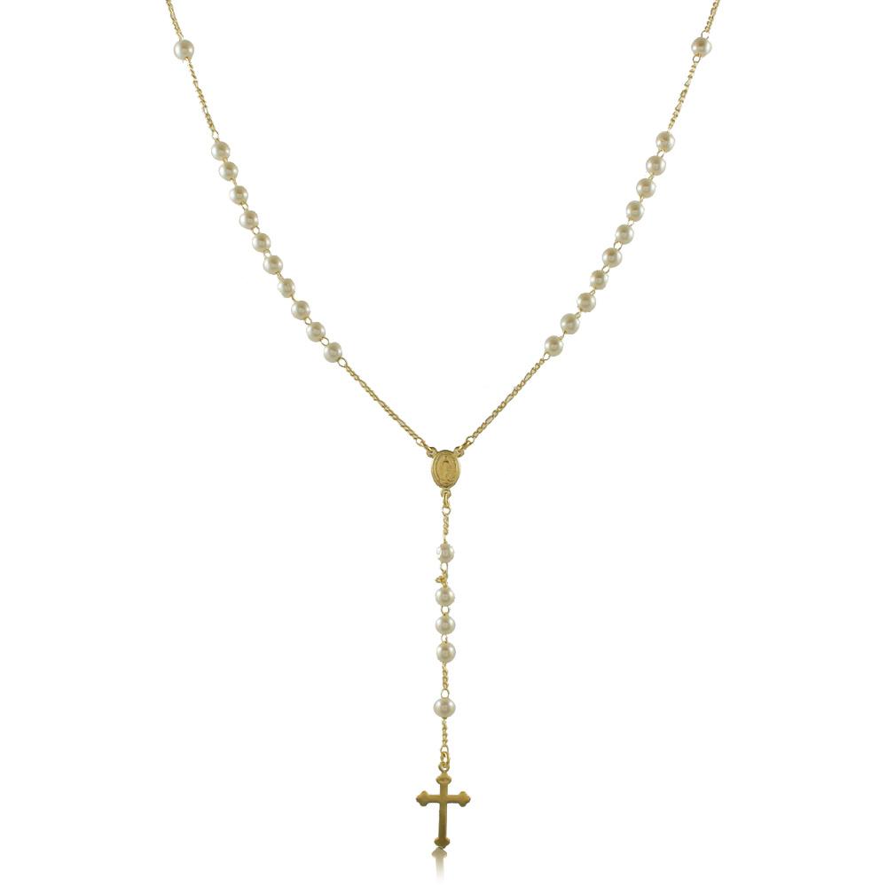 Tarnish Resistant, Nickel free and Hypoallergenic for Sensitive skin, Religious and Cerimonial, Religious Items Rosary Finished in 18K Yellow Gold Religious Jewelry 92009