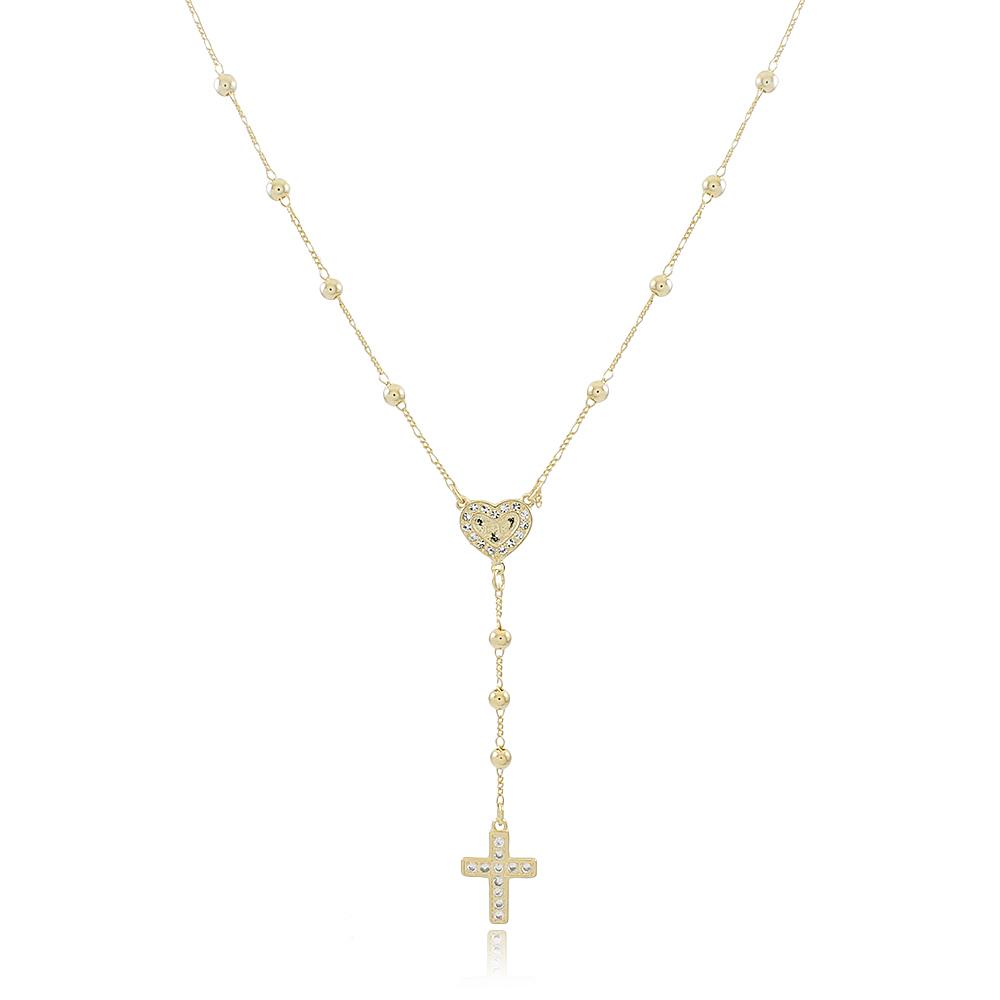 Tarnish Resistant, Nickel free and Hypoallergenic for Sensitive skin, Religious and Cerimonial, Religious Items Rosary Finished in 18K Yellow Gold Women Jewelry 96000