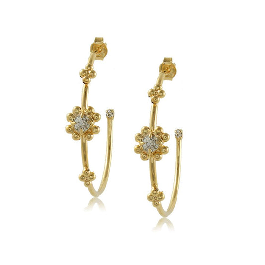 10201R 18K Gold Layered Hoop Earring