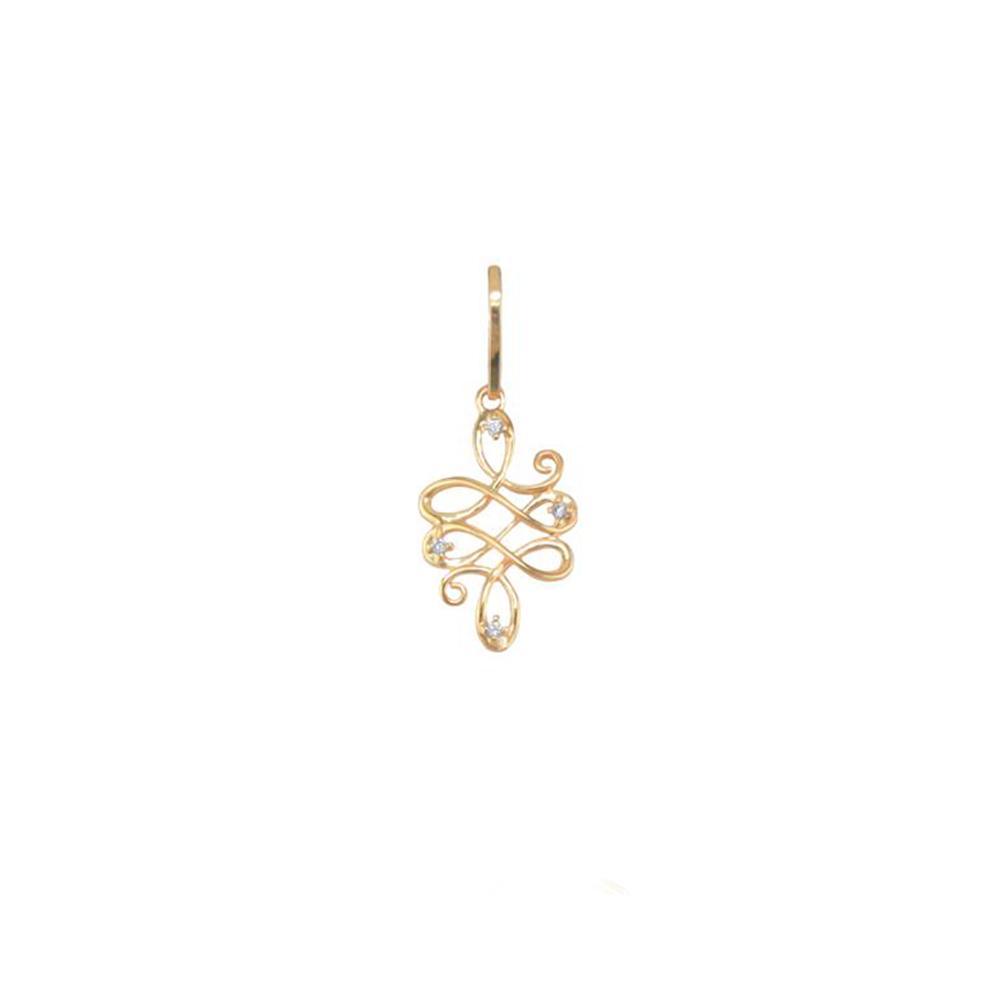 21885v 18K Gold Layered CZ Pendant