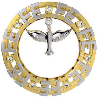 22244 2 tones Czs Gold Layered Pendant