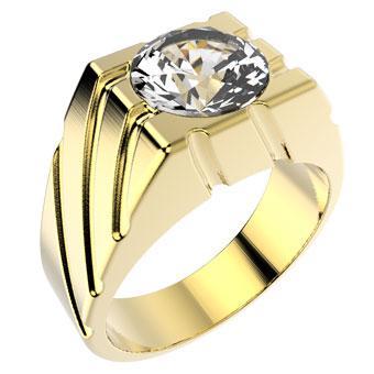 Tarnish Resistant, Nickel free and Hypoallergenic for Sensitive skin, Apparel and Accessories, Jewelry, Rings CZ Ring Finished in 18K Yellow Gold Men Jewelry 10041 Clear 9