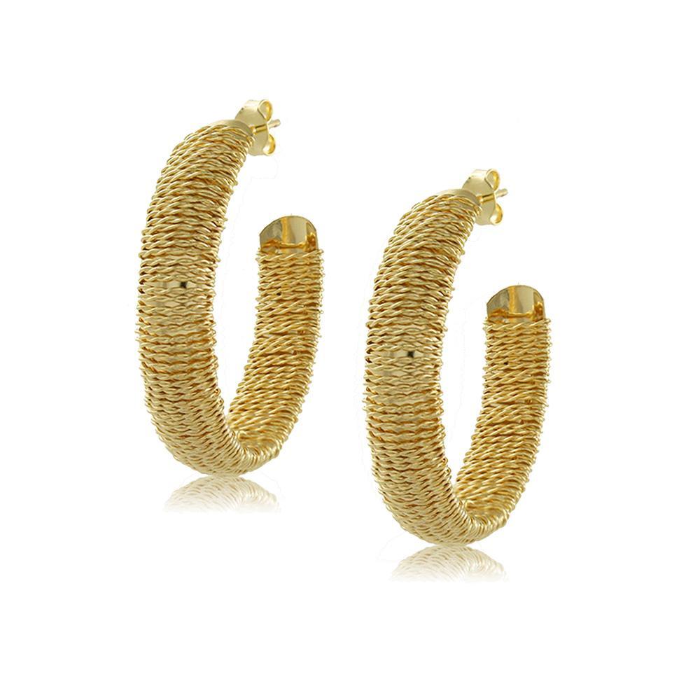 Tarnish Resistant, Nickel free and Hypoallergenic for Sensitive skin, Apparel and Accessories, Jewelry, Earrings Wired Open Earring Finished in 18K Yellow Gold Women Jewelry 10755R