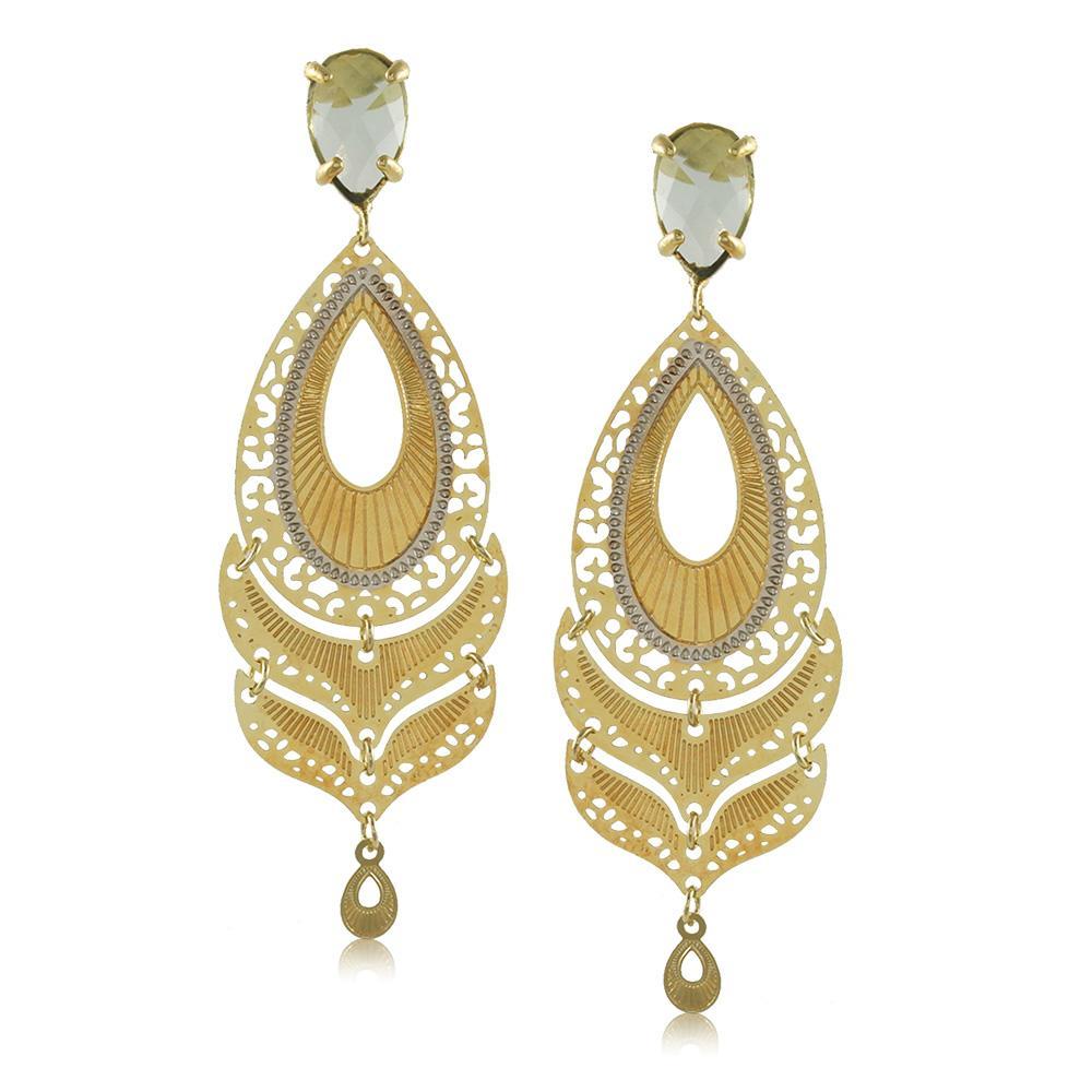 Tarnish Resistant, Nickel free and Hypoallergenic for Sensitive skin, Apparel and Accessories, Jewelry, Earrings Earring Finished in 18K Yellow Gold Women Jewelry 10857R