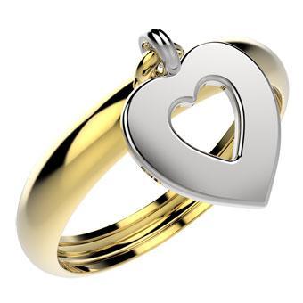 Tarnish Resistant, Nickel free and Hypoallergenic for Sensitive skin, Apparel and Accessories, Jewelry, Rings Ring Finished in 18K Yellow Gold Women Jewelry 11328 HEART 6