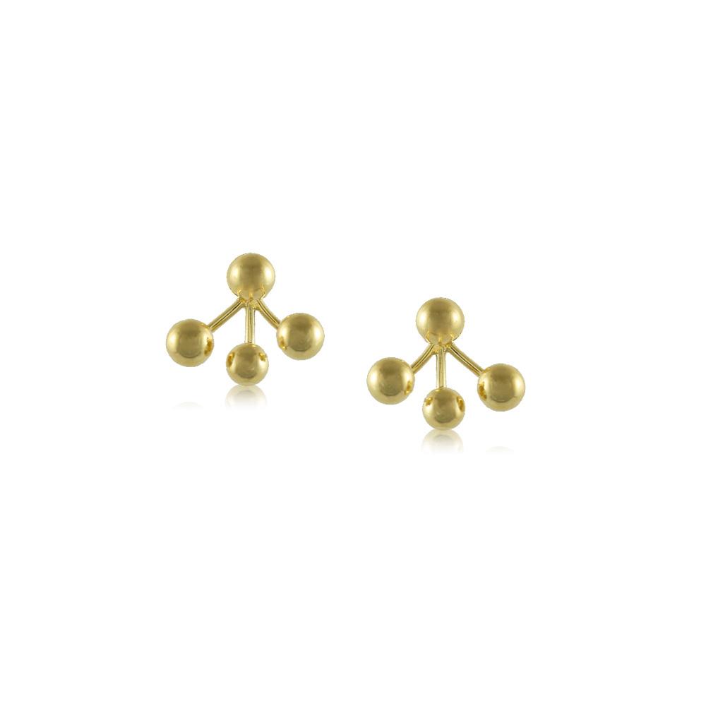 Tarnish Resistant, Nickel free and Hypoallergenic for Sensitive skin, Apparel and Accessories, Jewelry, Earrings 3 Sphere Jacket Earring Finished in 18K Yellow Gold Women Jewelry 11662R