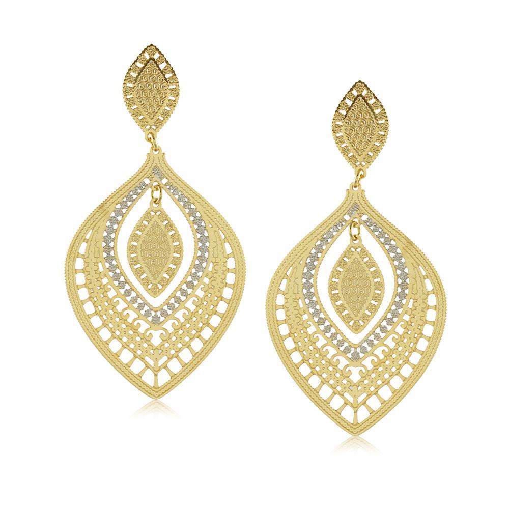 Tarnish Resistant, Nickel free and Hypoallergenic for Sensitive skin, Apparel and Accessories, Jewelry, Earrings Earring Finished in 18K Yellow Gold Women Jewelry 11778R