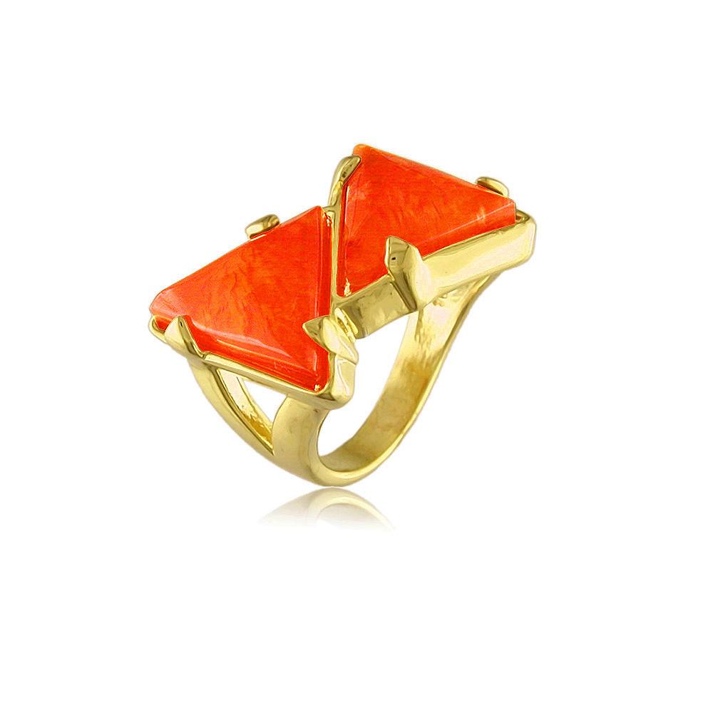 Natural Stone Ring Finished in 18K Yellow Gold Women Jewelry 12080