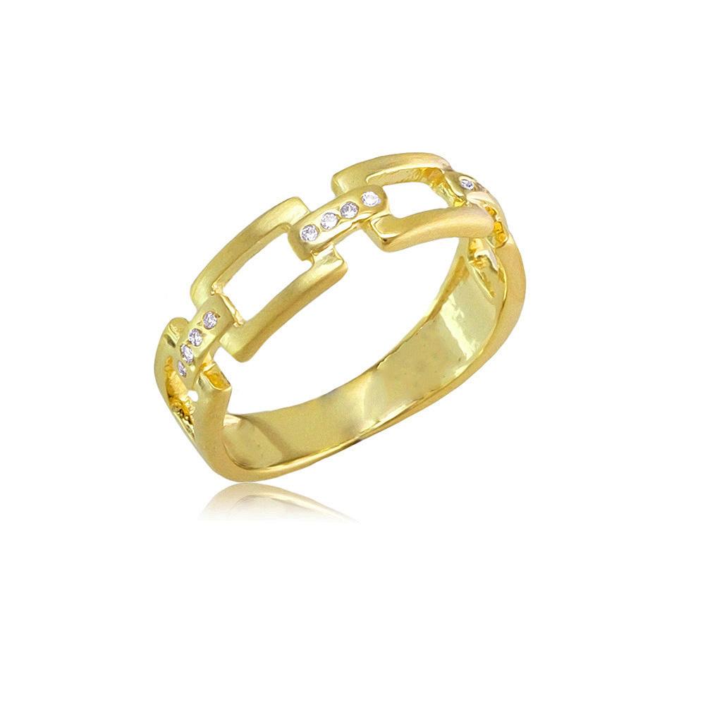 CZ Ring Finished in 18K Yellow Gold Women Jewelry 12866