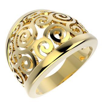 Tarnish Resistant, Nickel free and Hypoallergenic for Sensitive skin, Apparel and Accessories, Jewelry, Rings Ring Finished in 18K Yellow Gold Women Jewelry 12916 6