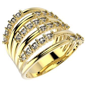 Tarnish Resistant, Nickel free and Hypoallergenic for Sensitive skin, Apparel and Accessories, Jewelry, Rings Ring Finished in 18K Yellow Gold Women Jewelry 13155 6