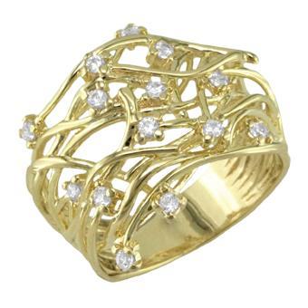 Tarnish Resistant, Nickel free and Hypoallergenic for Sensitive skin, Apparel and Accessories, Jewelry, Rings CZ Ring Finished in 18K Yellow Gold Women Jewelry 13295 6