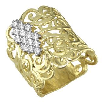 Tarnish Resistant, Nickel free and Hypoallergenic for Sensitive skin, Apparel and Accessories, Jewelry, Rings CZ Ring Finished in 18K Yellow Gold Women Jewelry 13376 6