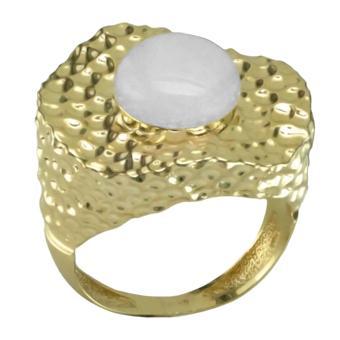 Tarnish Resistant, Nickel free and Hypoallergenic for Sensitive skin, Apparel and Accessories, Jewelry, Rings Ring Finished in 18K Yellow Gold Women Jewelry 13996 10 White Agate