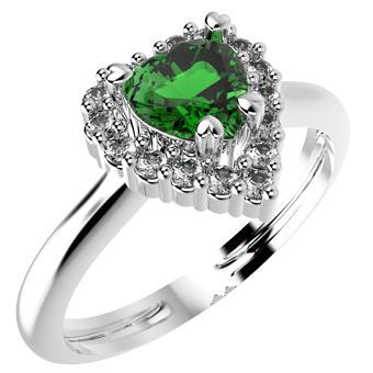 Tarnish Resistant, Nickel free and Hypoallergenic for Sensitive skin, Apparel and Accessories, Jewelry, Rings CZ Ring 925 Sterling Silver Women Jewelry 14200P 6 Green/Clear CZ