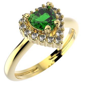 Tarnish Resistant, Nickel free and Hypoallergenic for Sensitive skin, Apparel and Accessories, Jewelry, Rings CZ Ring Finished in 18K Yellow Gold Women Jewelry 14200 Clear/Green 6