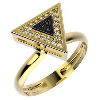 Tarnish Resistant, Nickel free and Hypoallergenic for Sensitive skin, Apparel and Accessories, Jewelry, Rings CZ Ring Finished in 18K Yellow Gold Women Jewelry 14201 Black and Clear CZ 6