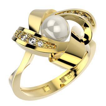 Tarnish Resistant, Nickel free and Hypoallergenic for Sensitive skin, Apparel and Accessories, Jewelry, Rings Pearl Ring Finished in 18K Yellow Gold Women Jewelry 14203 Pearl 6