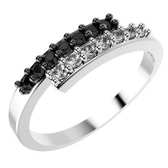 Tarnish Resistant, Nickel free and Hypoallergenic for Sensitive skin, Apparel and Accessories, Jewelry, Rings CZ Ring 925 Sterling Silver Women Jewelry 14204P Black/Clear CZ 6