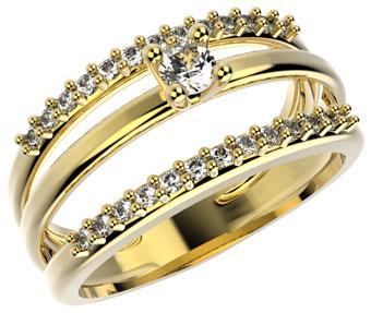 Tarnish Resistant, Nickel free and Hypoallergenic for Sensitive skin, Apparel and Accessories, Jewelry, Rings CZ Ring Finished in 18K Yellow Gold Women Jewelry 14207 Clear 6