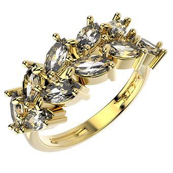 Tarnish Resistant, Nickel free and Hypoallergenic for Sensitive skin, Apparel and Accessories, Jewelry, Rings CZ Ring Finished in 18K Yellow Gold Women Jewelry 14244 Black 6