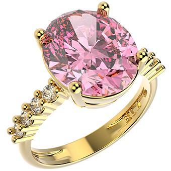 Tarnish Resistant, Nickel free and Hypoallergenic for Sensitive skin, Apparel and Accessories, Jewelry, Rings CZ Ring Finished in 18K Yellow Gold Women Jewelry 14253 Clear/Dark Red 6