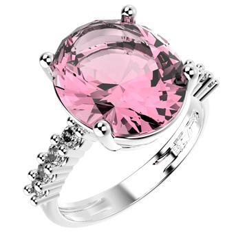 Tarnish Resistant, Nickel free and Hypoallergenic for Sensitive skin, Apparel and Accessories, Jewelry, Rings CZ Ring 925 Sterling Silver Women Jewelry 14253P 6 Pink/Clear CZ