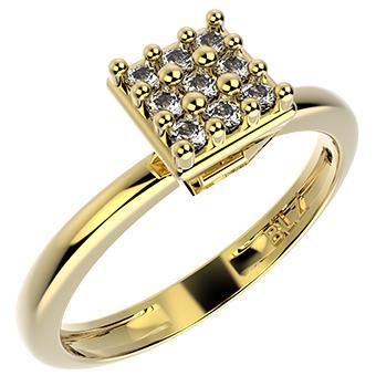 Tarnish Resistant, Nickel free and Hypoallergenic for Sensitive skin, Apparel and Accessories, Jewelry, Rings CZ Ring Finished in 18K Yellow Gold Women Jewelry 14275 Clear 6