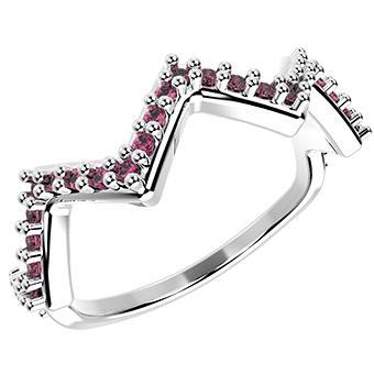 Tarnish Resistant, Nickel free and Hypoallergenic for Sensitive skin, Apparel and Accessories, Jewelry, Rings CZ Ring 925 Sterling Silver Women Jewelry 14278P 6 Red CZ