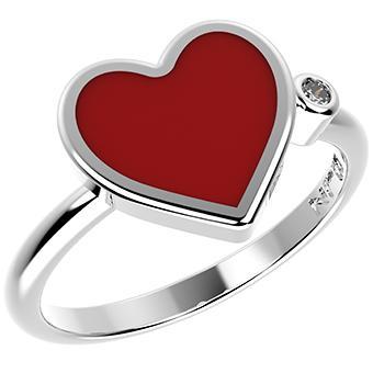 Tarnish Resistant, Nickel free and Hypoallergenic for Sensitive skin, Apparel and Accessories, Jewelry, Rings Ring 925 Sterling Silver Women Jewelry 19054P Clear CZ/Red Resin 3