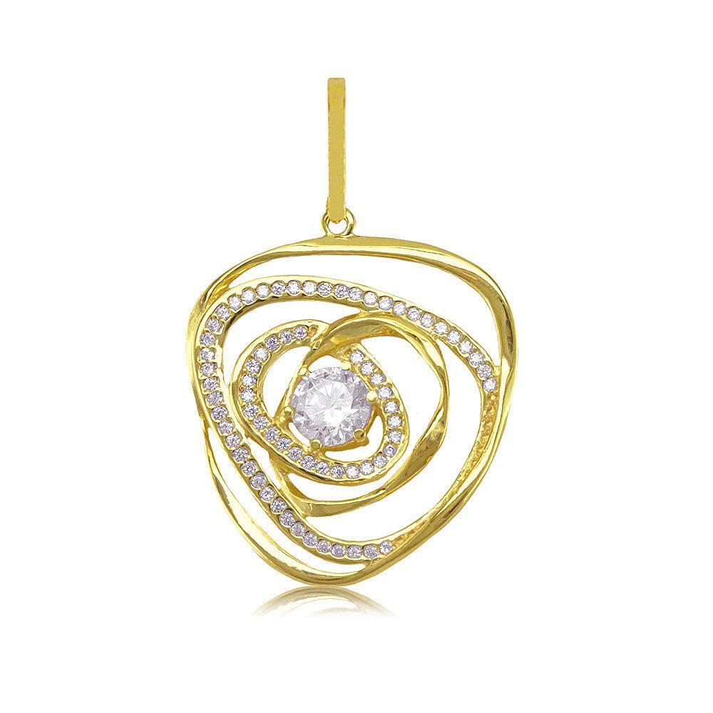 Tarnish Resistant, Nickel free and Hypoallergenic for Sensitive skin, Apparel and Accessories, Jewelry, Charms and Pendants CZ Pendant Finished in 18K Yellow Gold Women Jewelry 21761