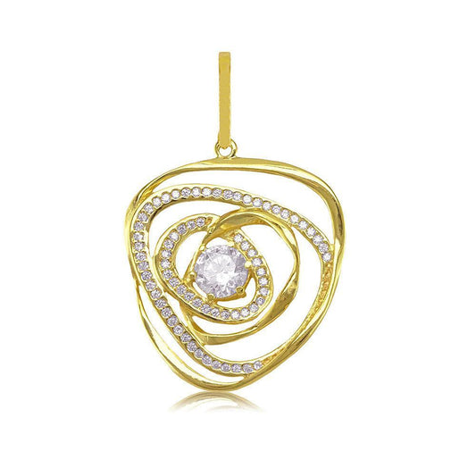 Tarnish Resistant, Nickel free and Hypoallergenic for Sensitive skin, Apparel and Accessories, Jewelry, Charms and Pendants CZ Pendant Finished in 18K Yellow Gold Women Jewelry 21761