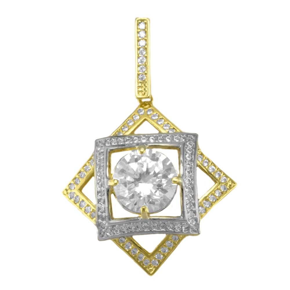 Tarnish Resistant, Nickel free and Hypoallergenic for Sensitive skin, Apparel and Accessories, Jewelry, Charms and Pendants CZ Pendant Finished in 18K Yellow Gold Women Jewelry 21780