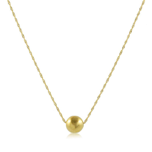 Tarnish Resistant, Nickel free and Hypoallergenic for Sensitive skin, Apparel and Accessories, Jewelry, Necklaces Round Metal Bead Necklace Finished in 18K Yellow Gold Women Jewelry 30147R