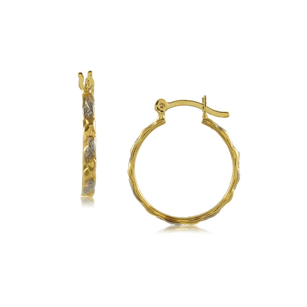 Tarnish Resistant, Nickel free and Hypoallergenic for Sensitive skin, Apparel and Accessories, Jewelry, Earrings Hoop Earring Finished in 18K Yellow Gold Women Jewelry 35623