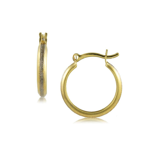 Tarnish Resistant, Nickel free and Hypoallergenic for Sensitive skin, Apparel and Accessories, Jewelry, Earrings Hoop Earring Finished in 18K Yellow Gold Women Jewelry 35640