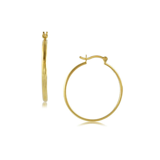 Tarnish Resistant, Nickel free and Hypoallergenic for Sensitive skin, Apparel and Accessories, Jewelry, Earrings Hoop Earring Finished in 18K Yellow Gold Women Jewelry 35676