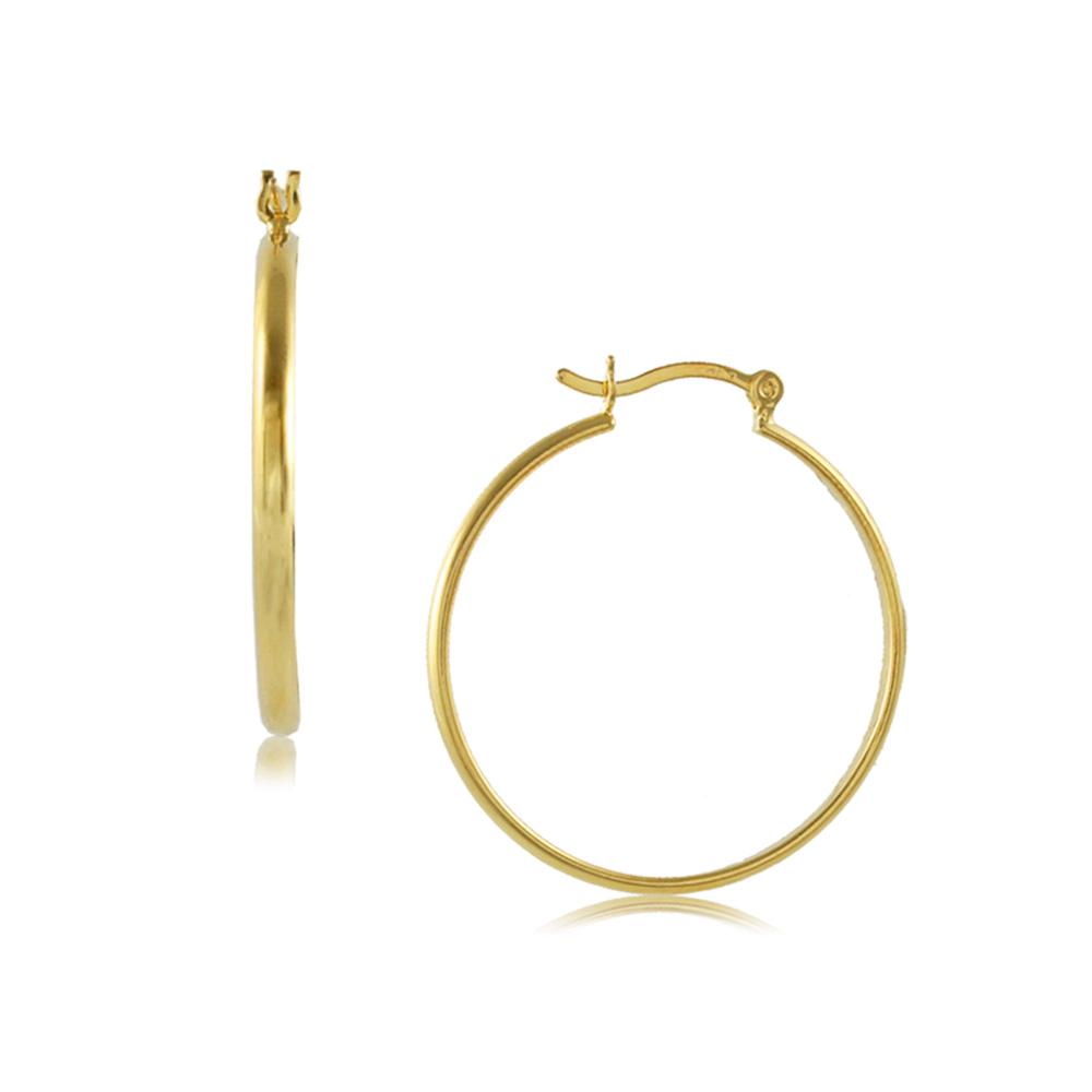 Tarnish Resistant, Nickel free and Hypoallergenic for Sensitive skin, Apparel and Accessories, Jewelry, Earrings Hoop Earring Finished in 18K Yellow Gold Women Jewelry 35677