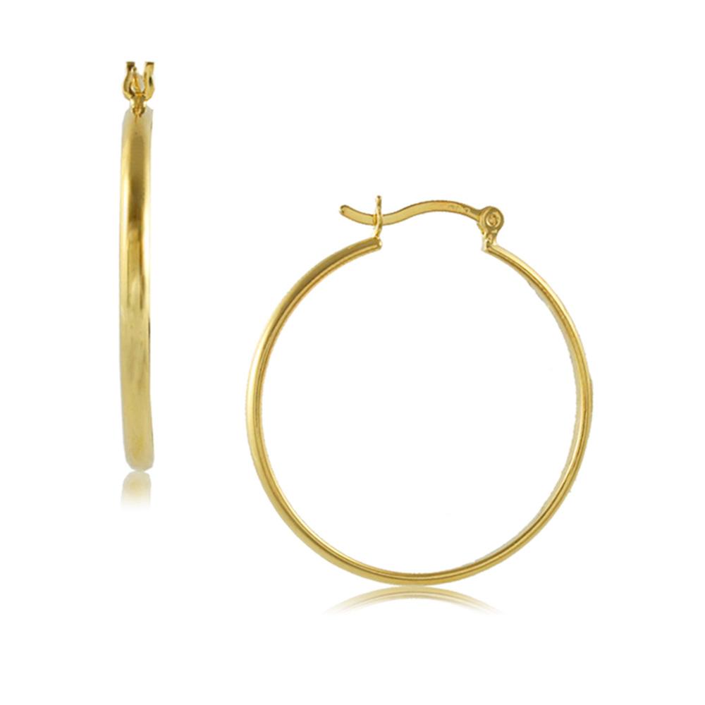 Tarnish Resistant, Nickel free and Hypoallergenic for Sensitive skin, Apparel and Accessories, Jewelry, Earrings Hoop Earring Finished in 18K Yellow Gold Women Jewelry 35678