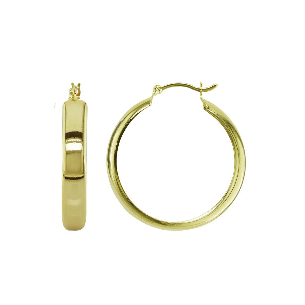 Tarnish Resistant, Nickel free and Hypoallergenic for Sensitive skin, Apparel and Accessories, Jewelry, Earrings Hoop Earring Finished in 18K Yellow Gold Women Jewelry 35800