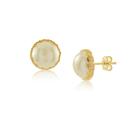 Tarnish Resistant, Nickel free and Hypoallergenic for Sensitive skin, Apparel and Accessories, Jewelry, Earrings Pearl Earring Finished in 18K Yellow Gold Women Jewelry 36000