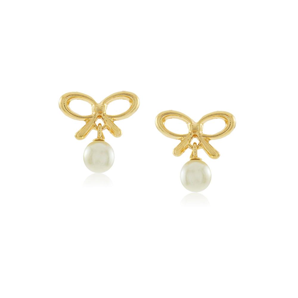 Tarnish Resistant, Nickel free and Hypoallergenic for Sensitive skin, Apparel and Accessories, Jewelry, Earrings Dangle Lace Pearl Earring Finished in 18K Yellow Gold Women Jewelry 36010