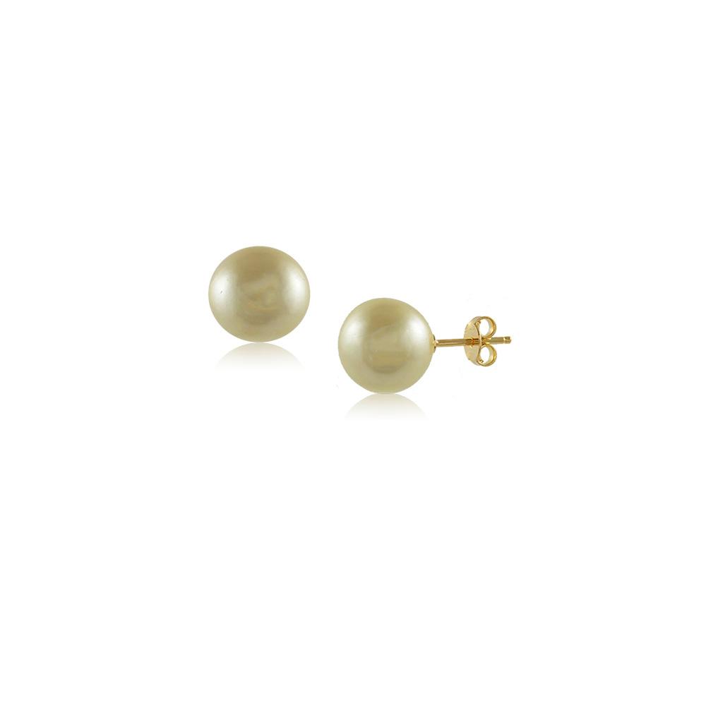 Tarnish Resistant, Nickel free and Hypoallergenic for Sensitive skin, Apparel and Accessories, Jewelry, Earrings Pearl Stud Earring Finished in 18K Yellow Gold Women Jewelry 36029