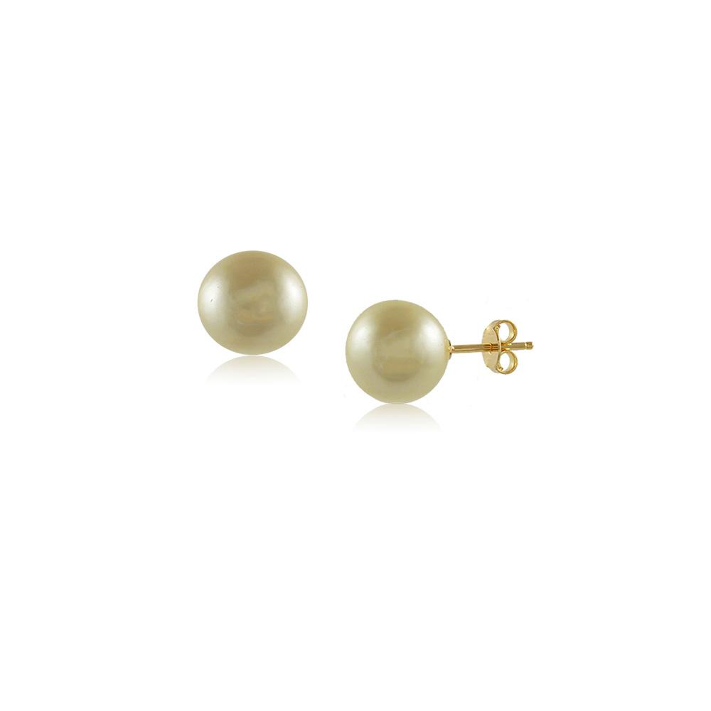 Tarnish Resistant, Nickel free and Hypoallergenic for Sensitive skin, Apparel and Accessories, Jewelry, Earrings Pearl Stud Earring Finished in 18K Yellow Gold Women Jewelry 36030